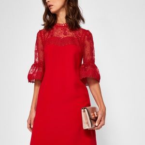 Ted baker lace peplum sleeve dres. NWT. No trades.